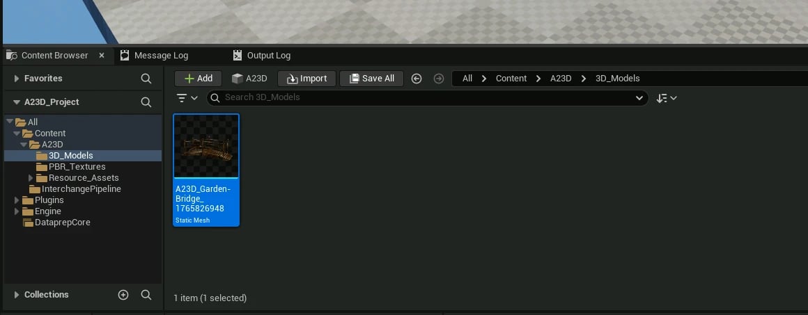 How to use the A23D Asset Importer Plugin for Unreal Engine - A23D