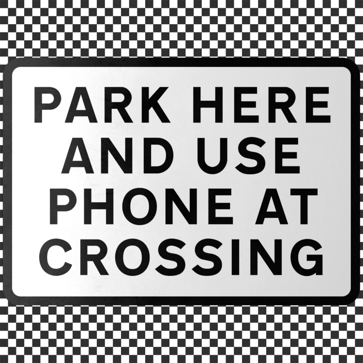 Phone Crossing Sign Decal - A23D