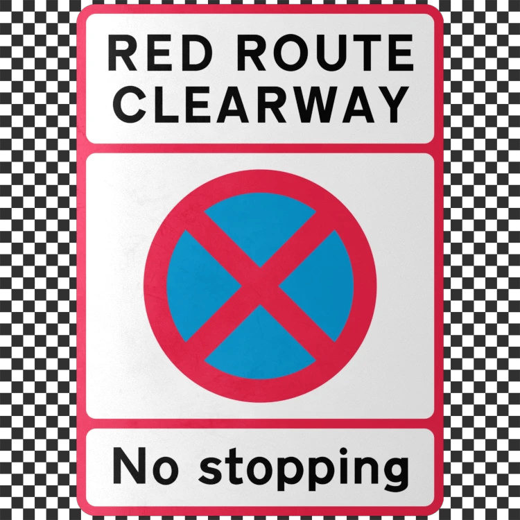 Red Route Signage Decal - A23D