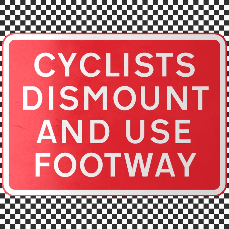 Dismount Signage Decal - A23D