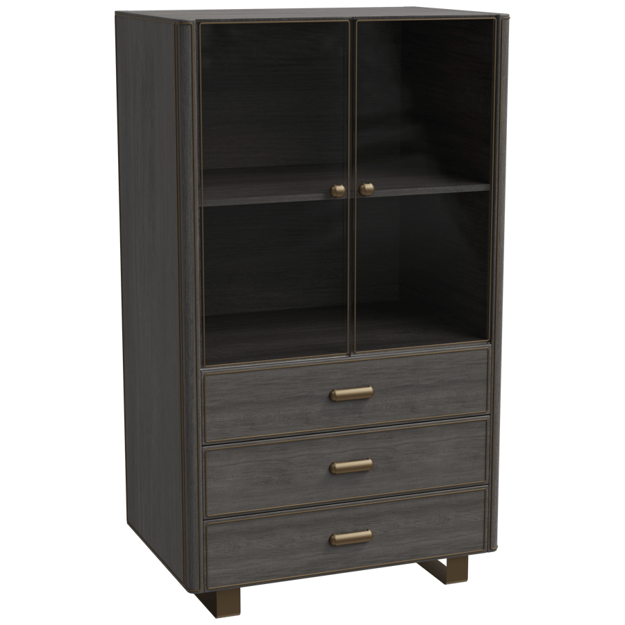 Wooden Display Cabinet 3D Model - A23D