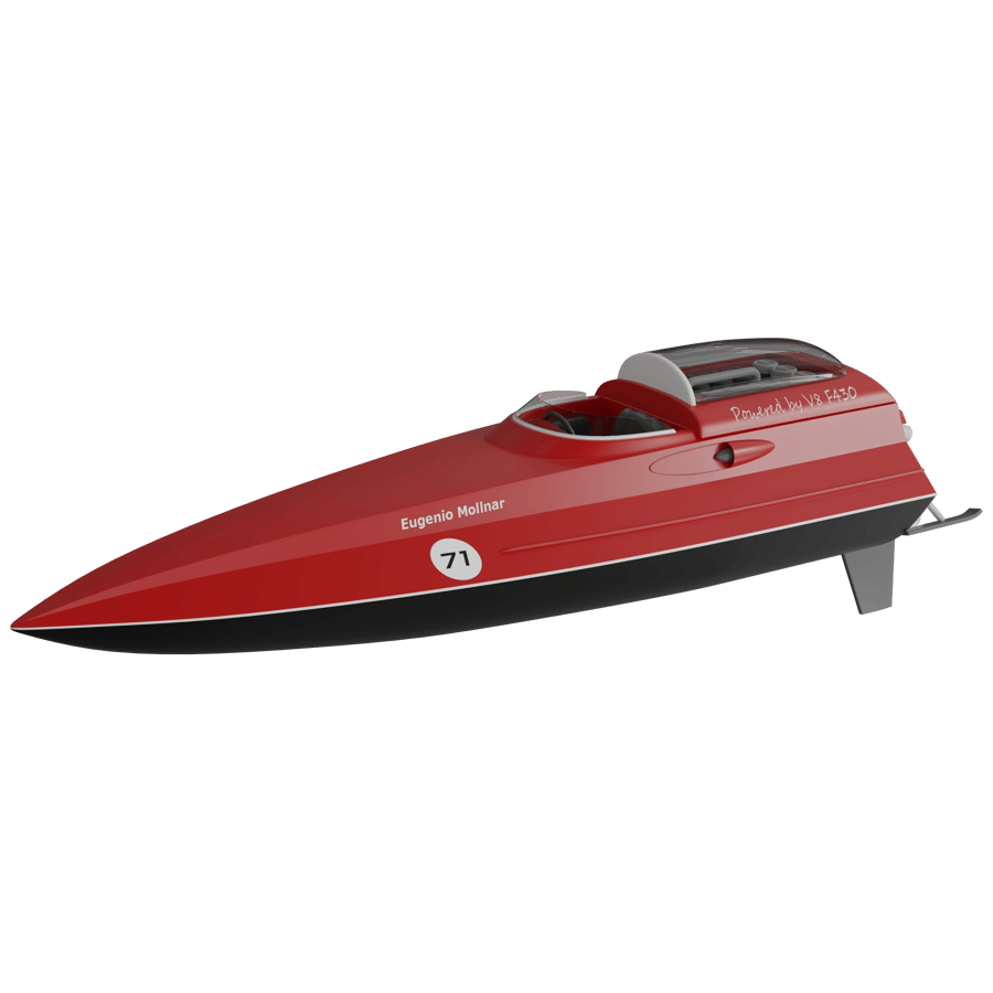 Racing Speedboat 3D Model - A23D
