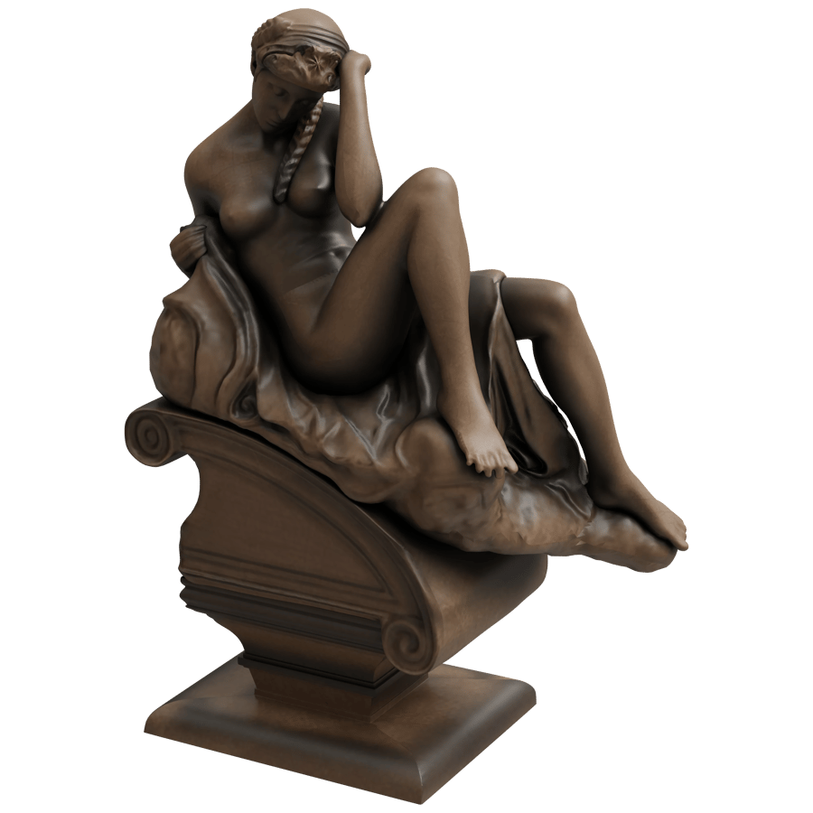 Pensive Bronze Figure 3D Model - A23D