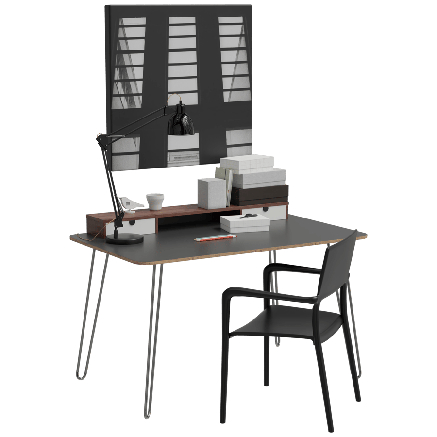 Study Table with Chair 3D Model - A23D