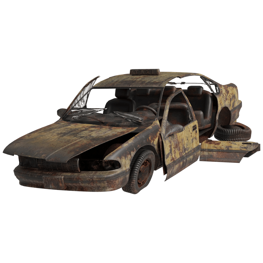 Distressed Vehicle 3D Model - A23D