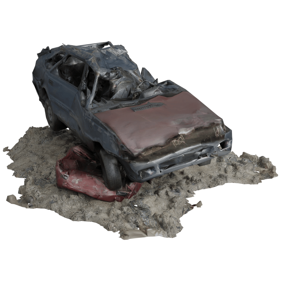 Distressed Vehicle 3D Model - A23D