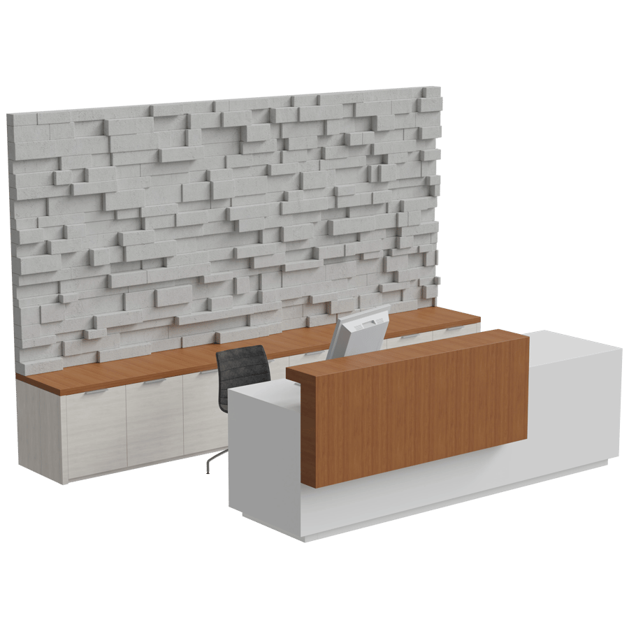 Reception Table with Chair 3D Model - A23D