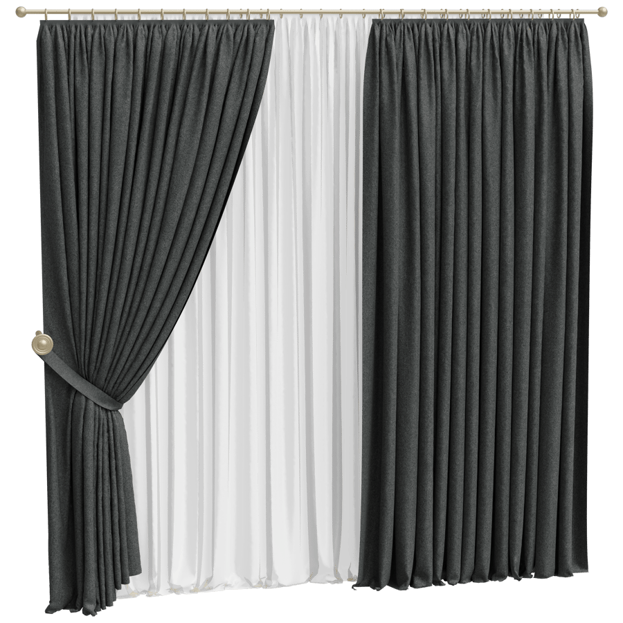 Curtain Drapes 3D Model - A23D