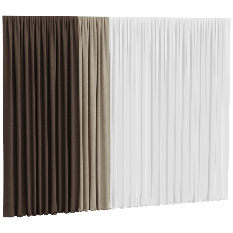 Curtain Drapes 3D Model - A23D