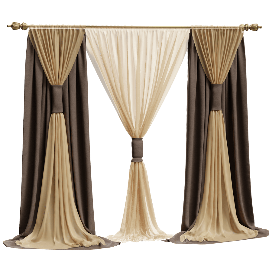Curtain Drapes 3D Model - A23D