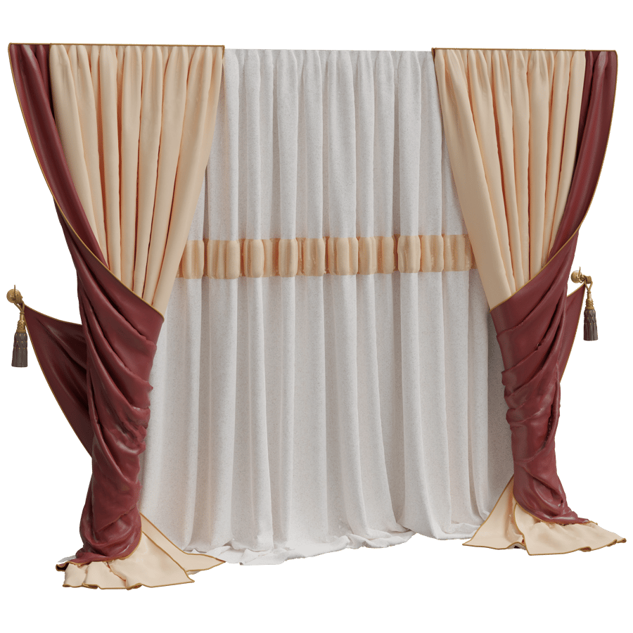 Curtain Drapes 3D Model - A23D