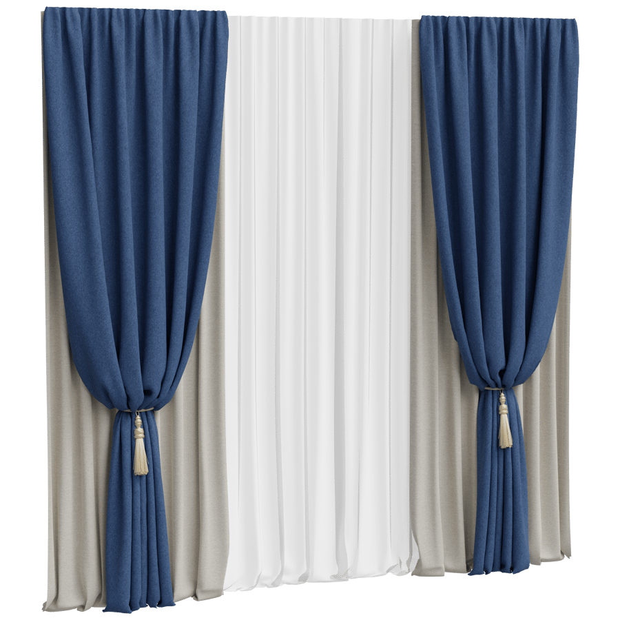 Curtain Drapes 3D Model - A23D