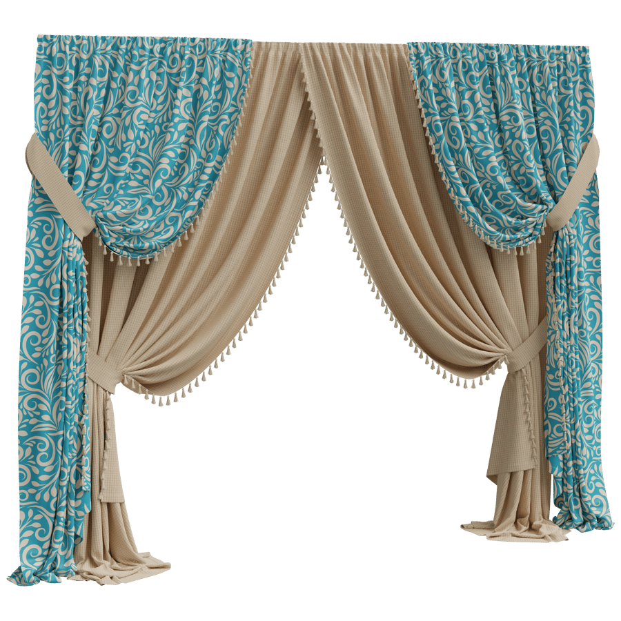 Curtain Drapes 3D Model - A23D