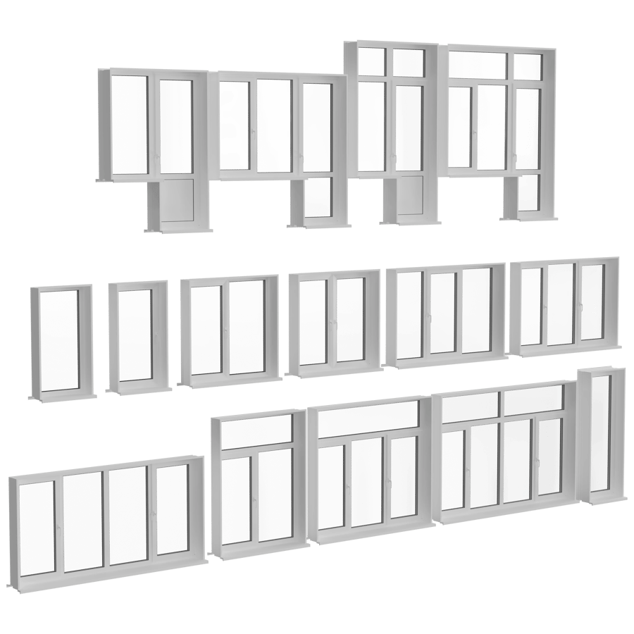 Casement Window Set 3D Model - A23D