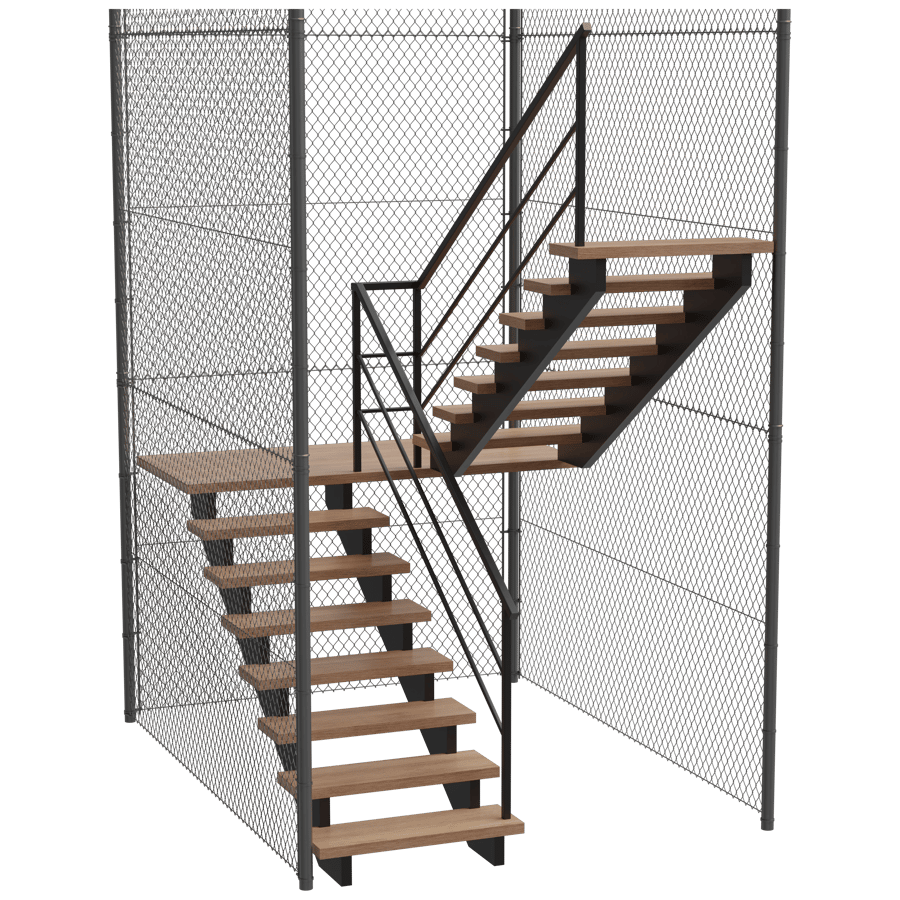 U Shape Staircase 3D Model - A23D