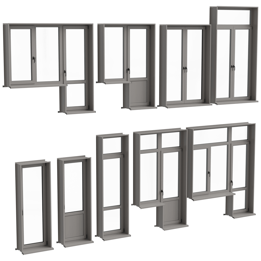 UPVC Door Window 3D Model - A23D