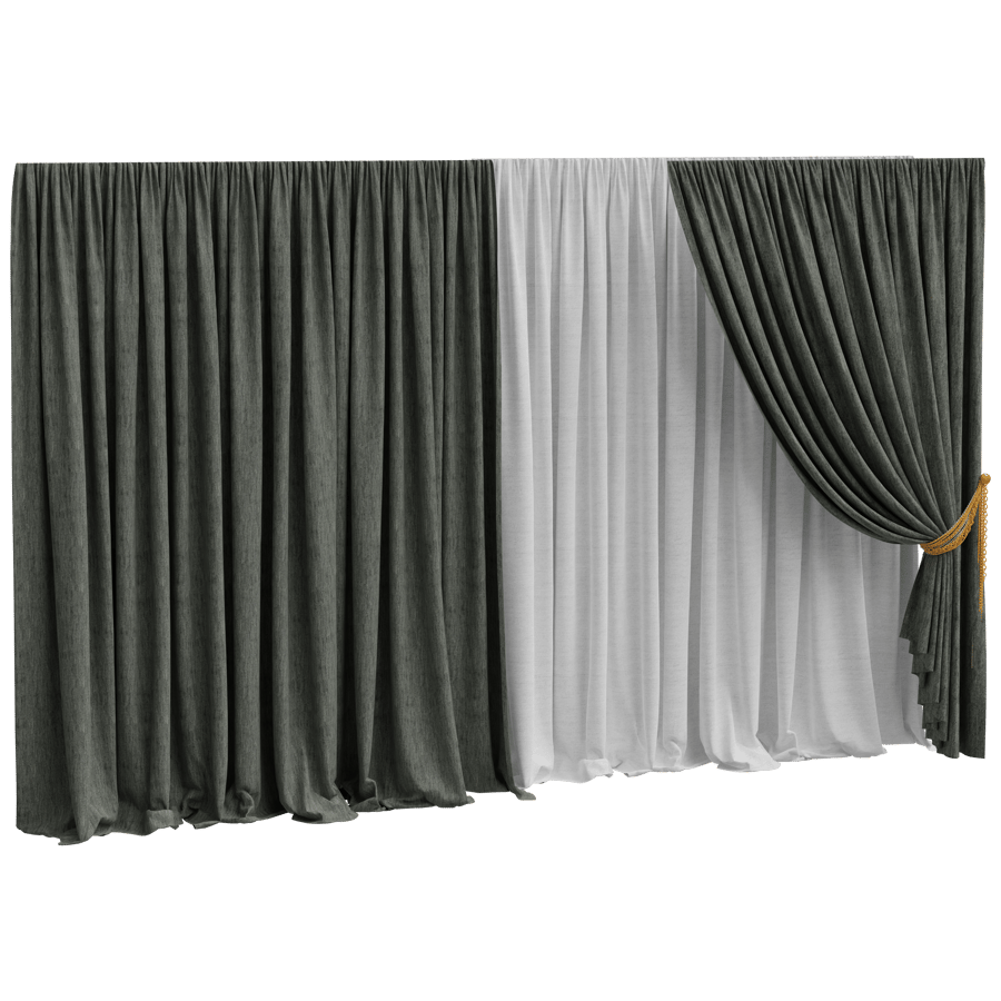 Curtain Drapes 3D Model - A23D