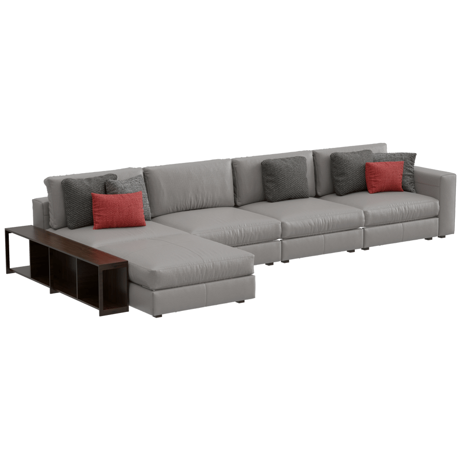 Multi Seater Upholstered Sofa 3D Model - A23D