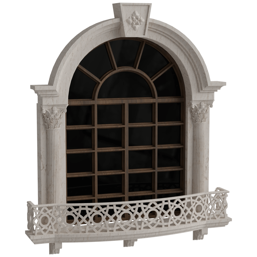 Arched Palladian Window 3D Model - A23D