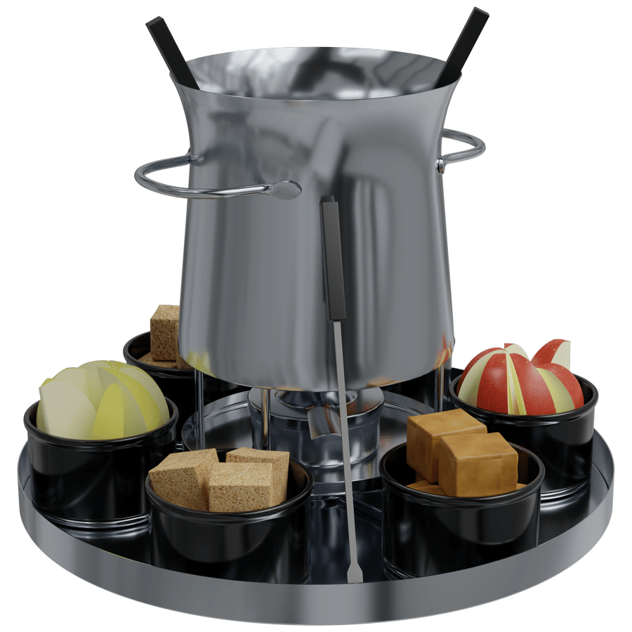 Fondue Set 3D Model - A23D