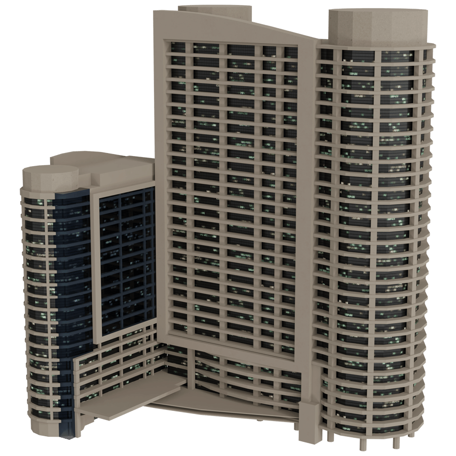 High Rise Building 3D Model - A23D