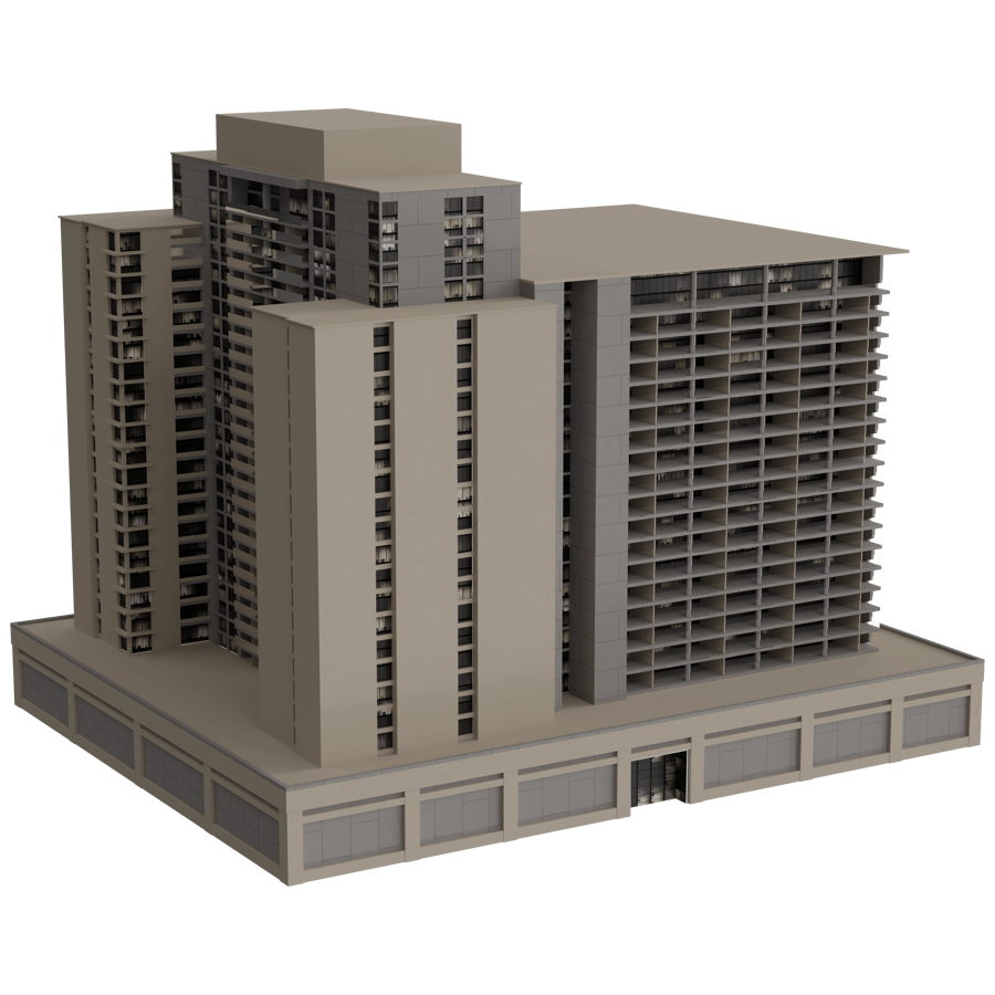 High Rise Building 3D Model - A23D