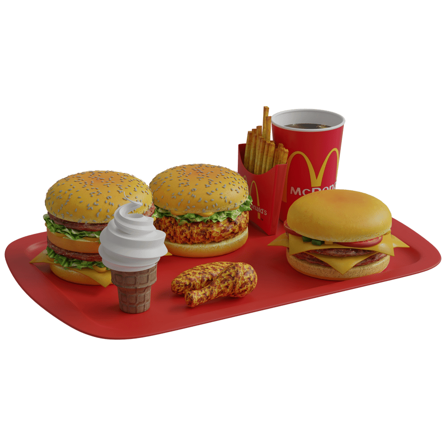 Fast Food Meal 3D Model - A23D
