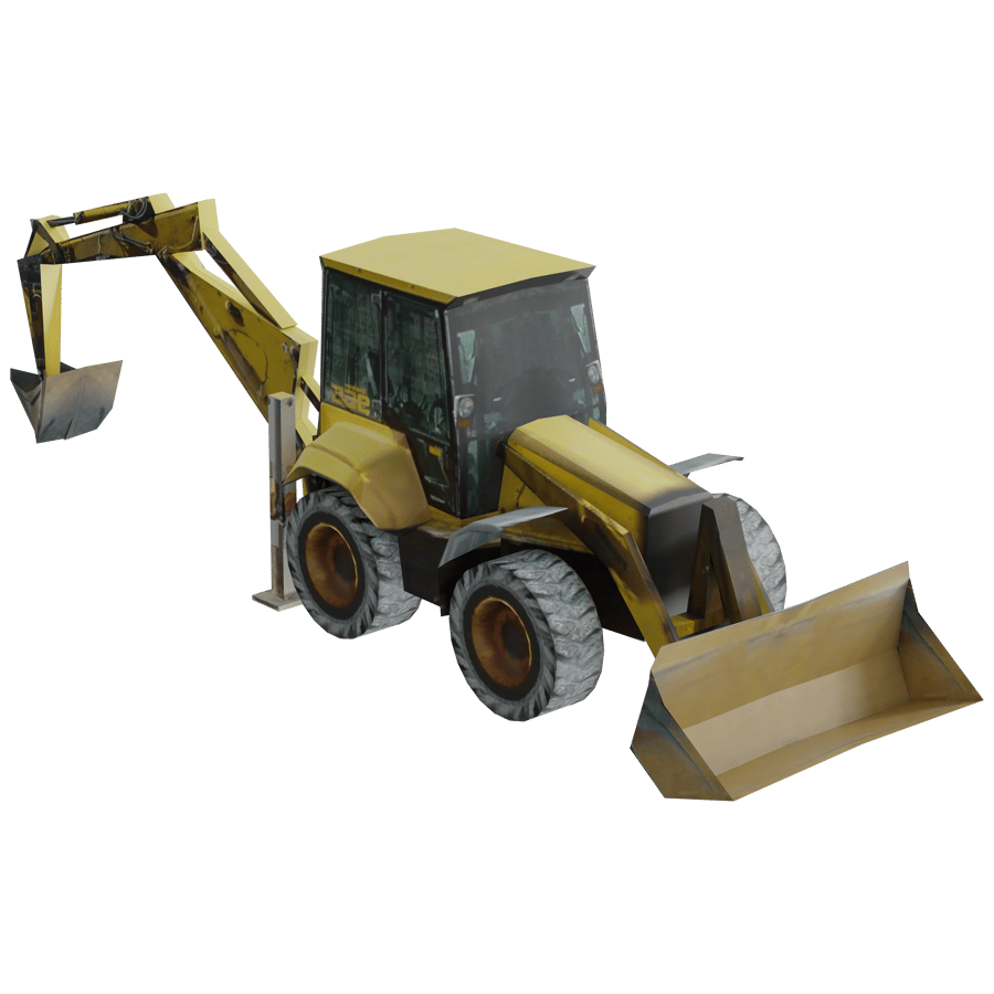 Backhoe Loader 3D Model - A23D