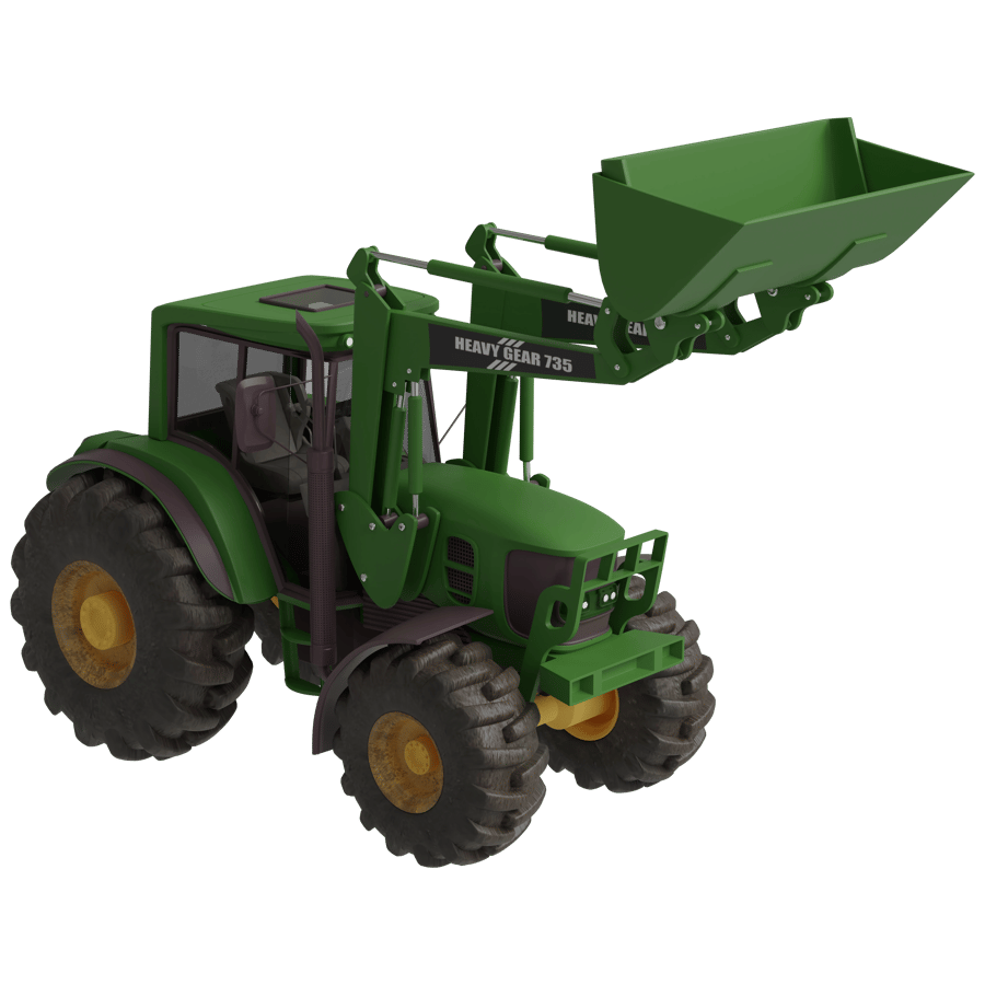 Front Loader Tractor 3D Model - A23D