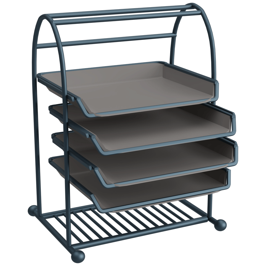 Tiered Paper Tray Rack 3D Model - A23D