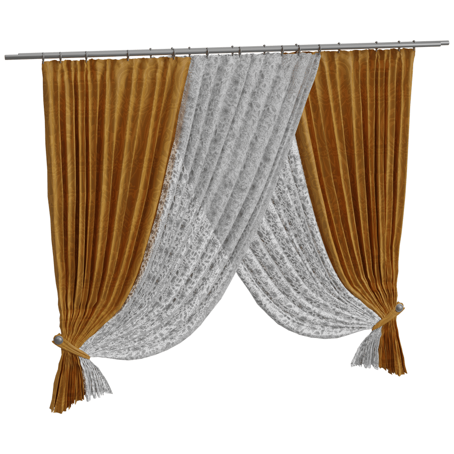 Curtain Drapes 3D Model - A23D