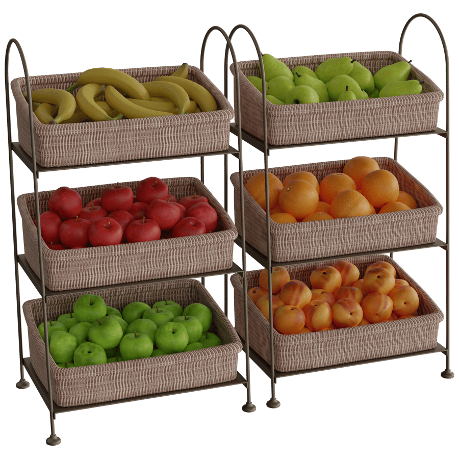 Fruit Baskets Rack 3D Model - A23D