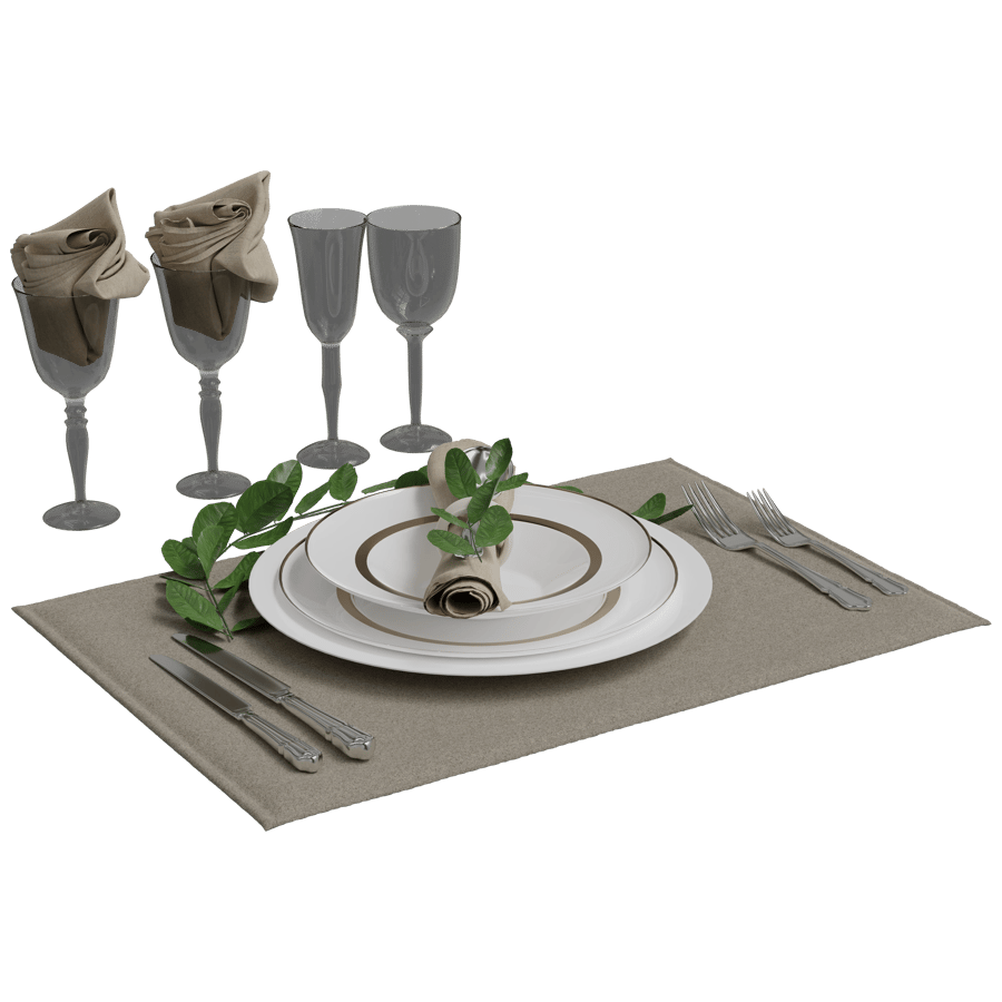 Table Layout 3D Model - A23D