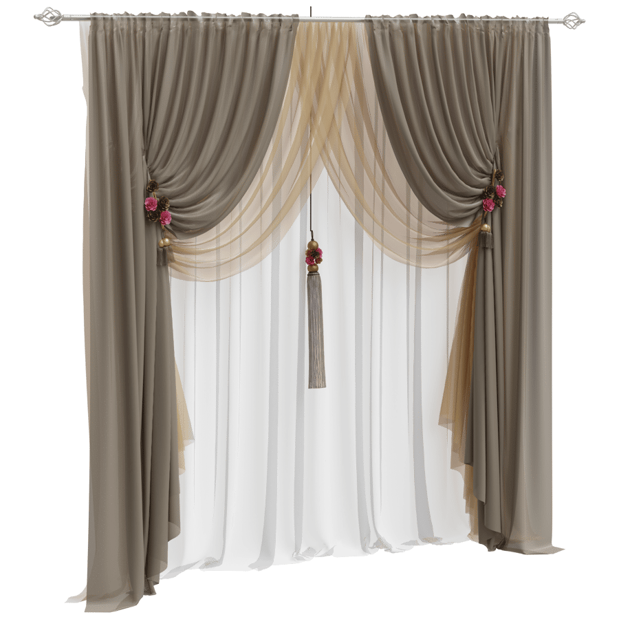Curtain Drapes 3D Model - A23D