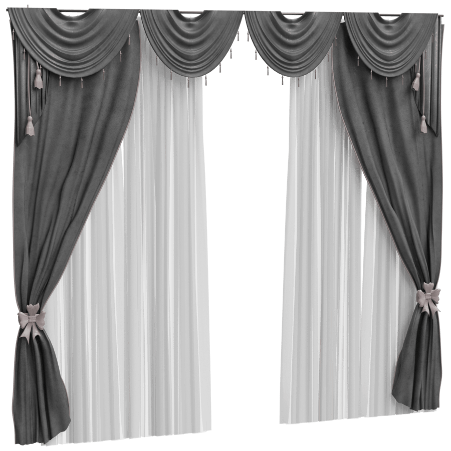 Curtain Drapes 3D Model - A23D