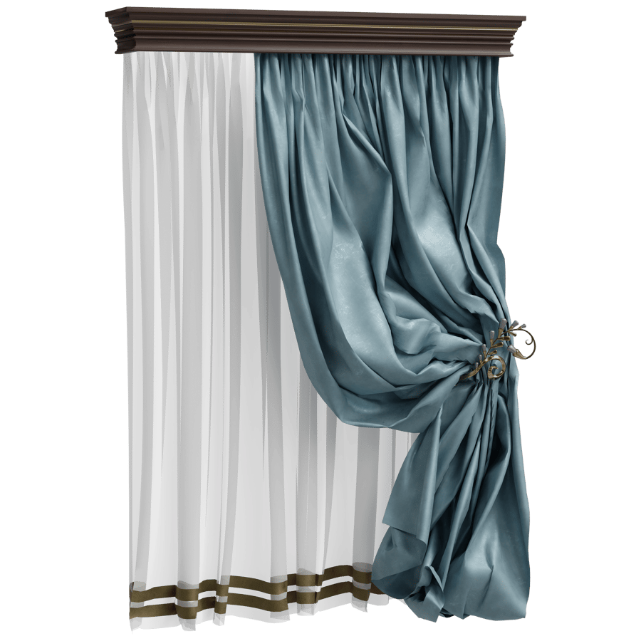Curtain Drapes 3D Model - A23D