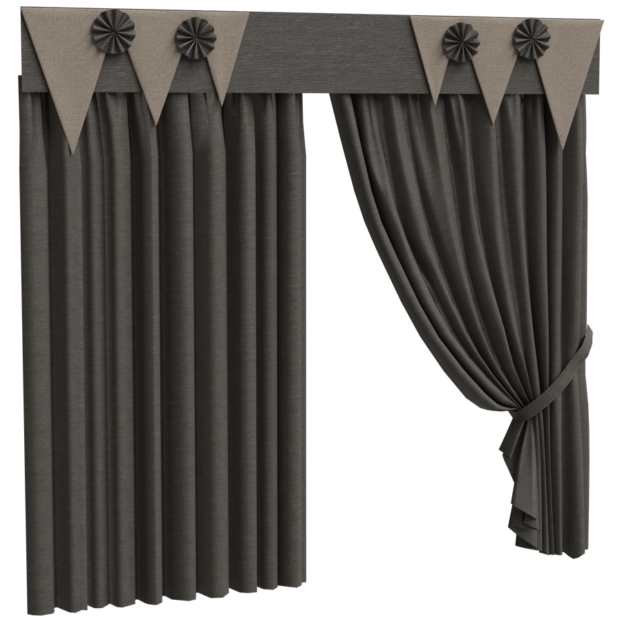 Curtain Drapes 3D Model - A23D