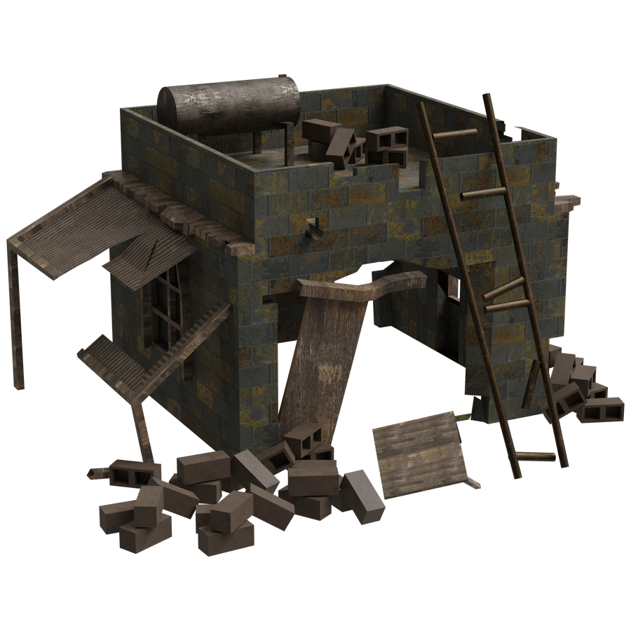 Distressed Buildings 3D Model - A23D