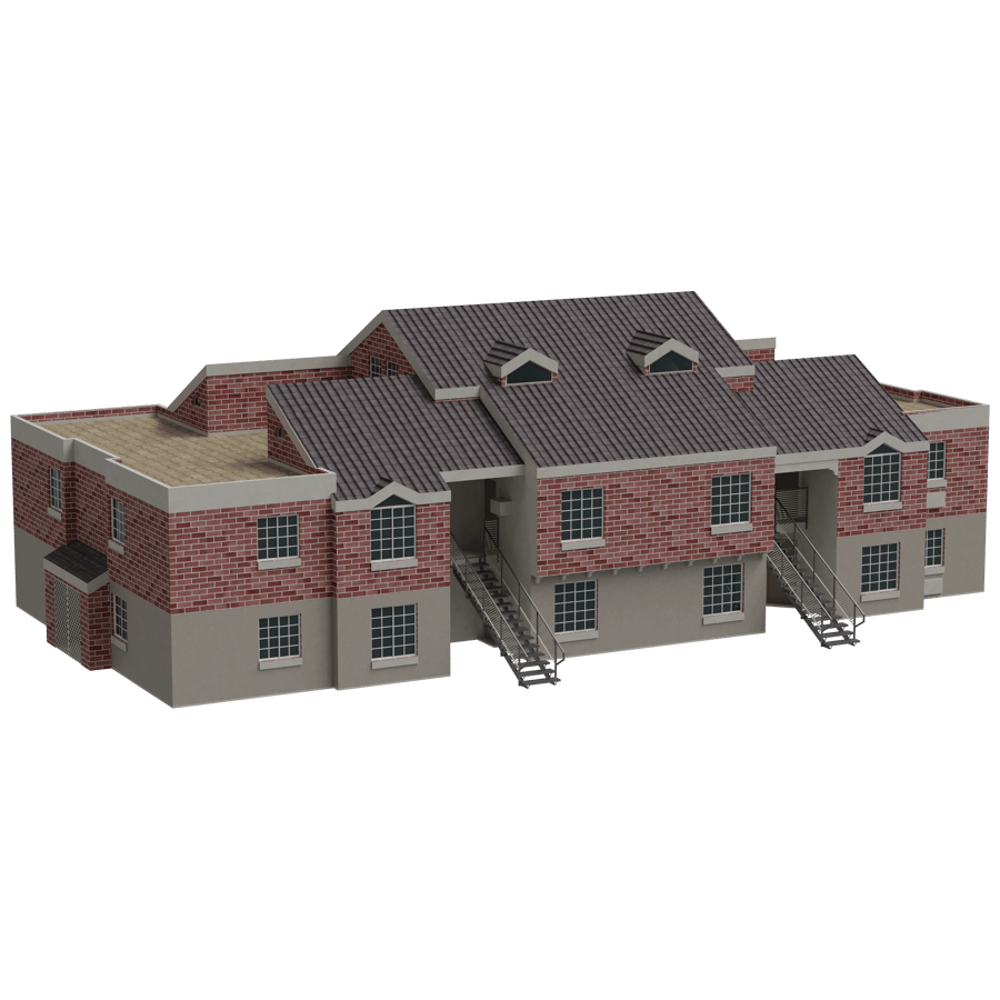Low Rise Buildings 3D Model - A23D