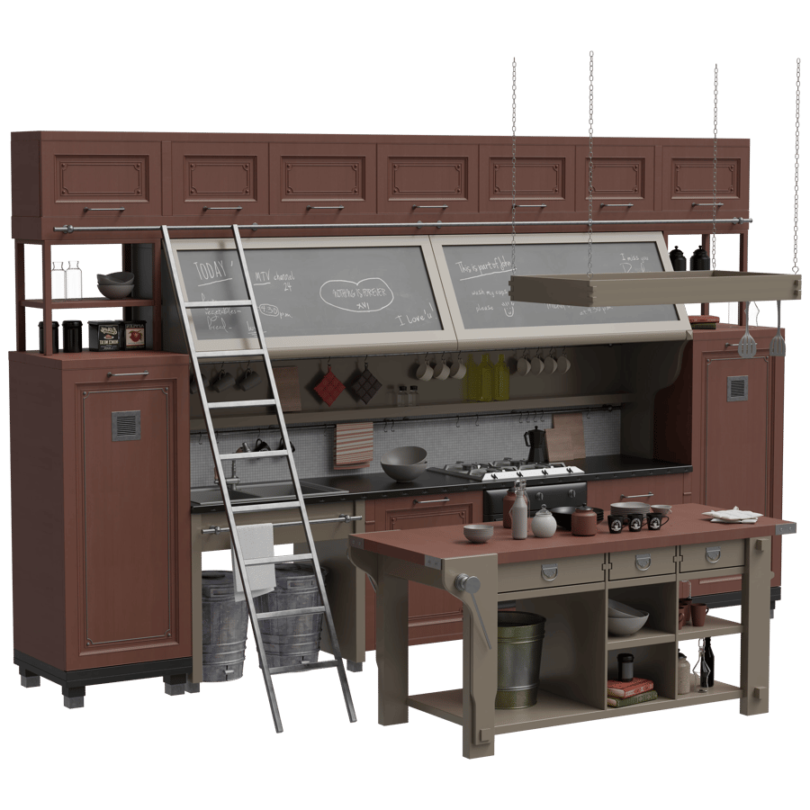 Kitchen Counter 3D Model - A23D