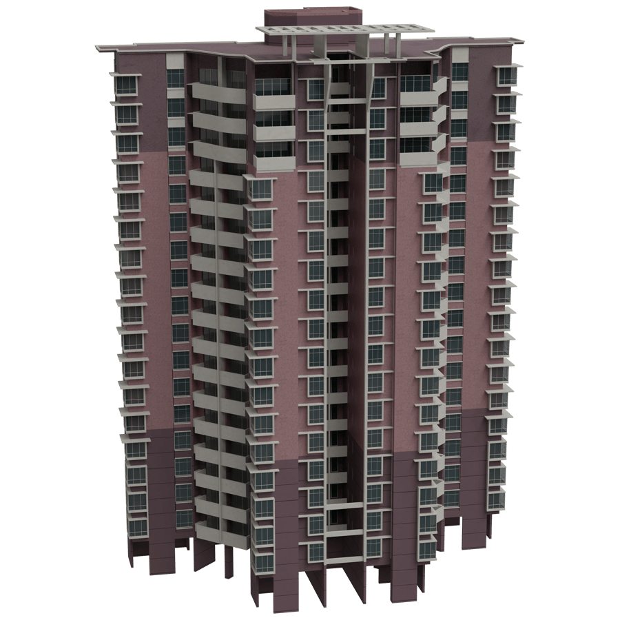 High Rise Buildings 3D Model - A23D