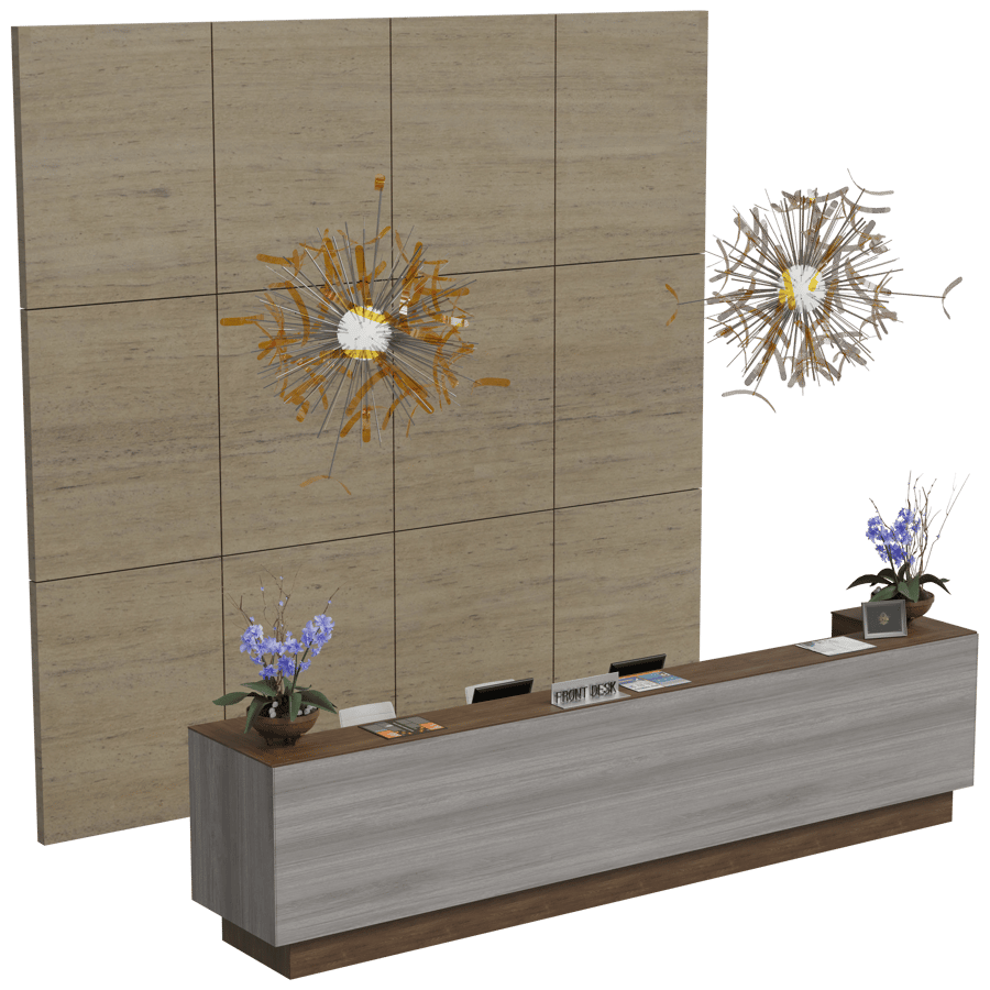 Reception Table with Chair 3D Model - A23D