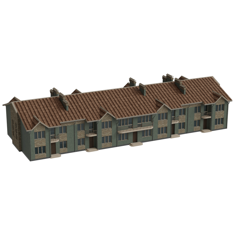 Low Rise Buildings 3D Model - A23D