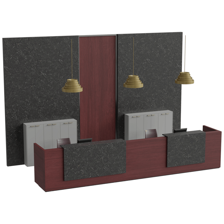 Reception Table with Chair 3D Model - A23D
