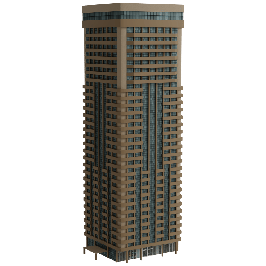 High Rise Building 3D Model - A23D