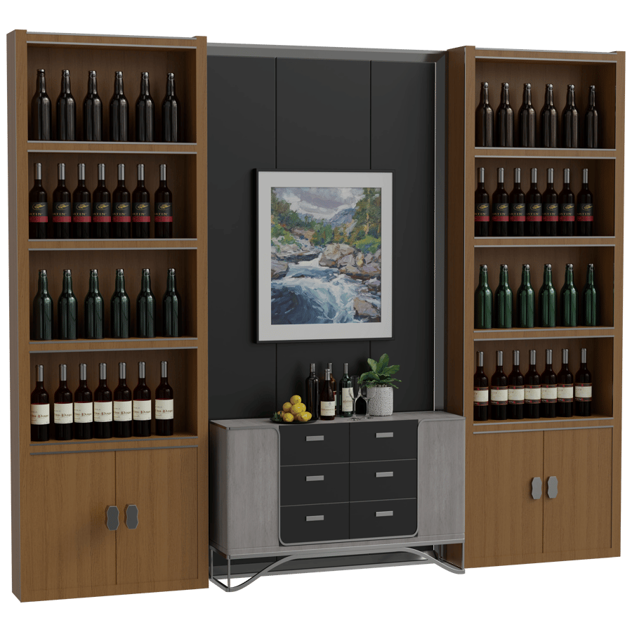 Wine Bottles Display Rack 3D Model - A23D