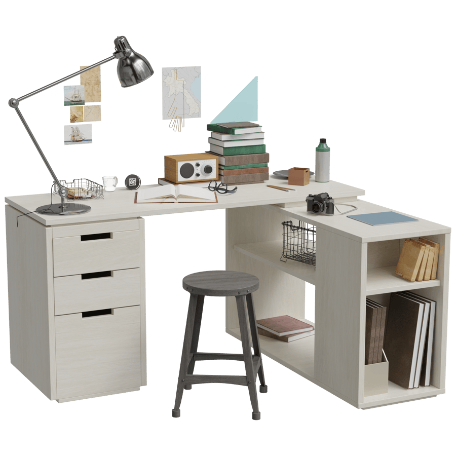 Study Table 3D Model - A23D