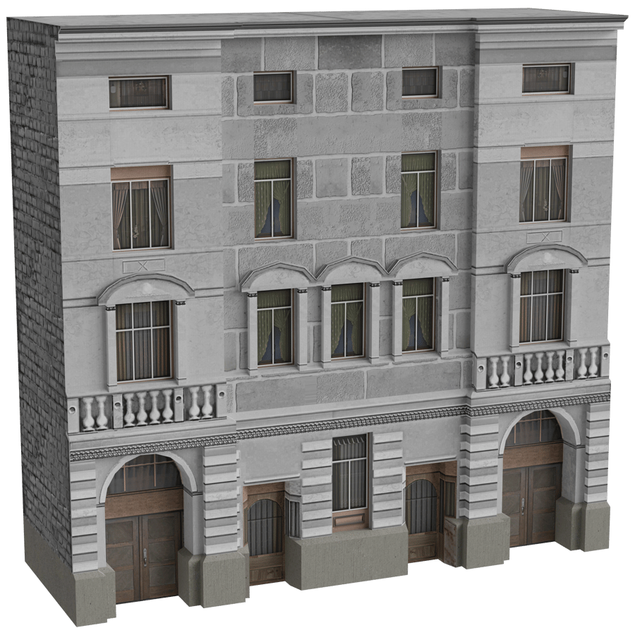 Low Rise Building 3D Model - A23D