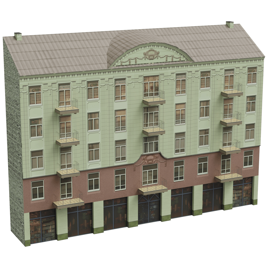Low Rise Building 3D Model - A23D