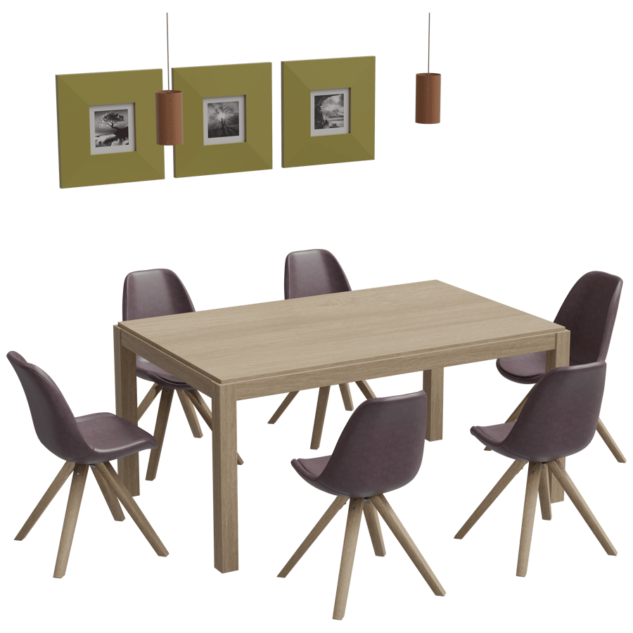 Table Chair Set 3D Model - A23D